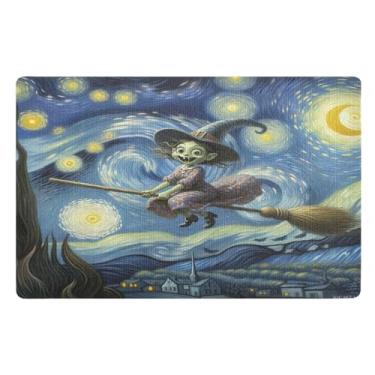 Imagem de Joisal Linda bruxa voadora bem-vinda Matt ao ar livre, tapete antiderrapante para entrada de casa 81 x 50 cm