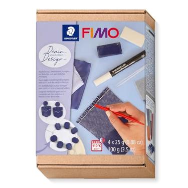 Imagem de STAEDTLER Massa de Modelar Profissional FIMO Soft 4x 25g - Efeito jeans - 8025 HTC2 - Argila Polímera Para Biscuit que Endurece no Forno – Ideal para Artesanato, Miniaturas e Bijuterias