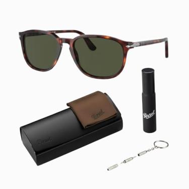 Imagem de Persol Óculos de sol quadrados PO3019S com kit oficial de óculos