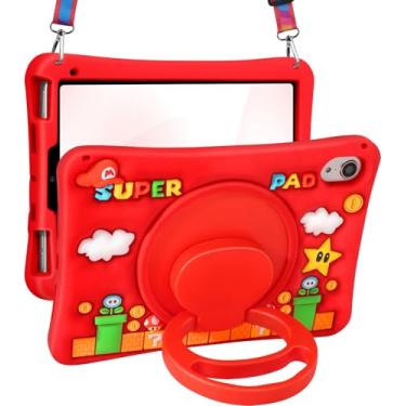 Imagem de Lotadilo Linda capa para iPad mini 7 2024 (A17 Pro)/Mini 6 capa de 8,3 polegadas 2021 - design 3D de silicone para meninas, mulheres, adolescentes, meninas, kawaii, desenho animado engraçado, suporte