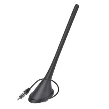 Imagem de SZSAUTO Antena universal de teto de carro FM AM estéreo mastro de antena ajustável, antenas de substituição de rádio de carro com conector macho DIN para carros, caminhões, SUVs, barco, rádio