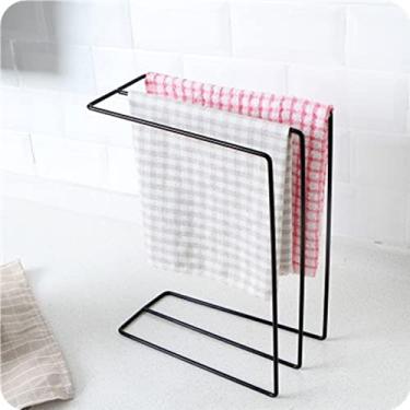 Imagem de Generic Rack de Secagem de Pano de Prato de Bancada de Cozinha Suporte de Toalha de Ferro para Armazenamento e Secagem Organizados para Pia de Banheiro de Cozinha Rack Independente à Prova de (preto)