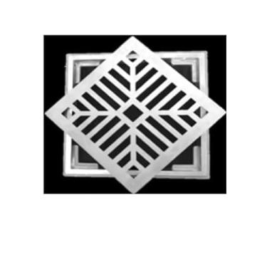 Imagem de Grelha Quadrada Reta C/Suporte Escovada 25X25