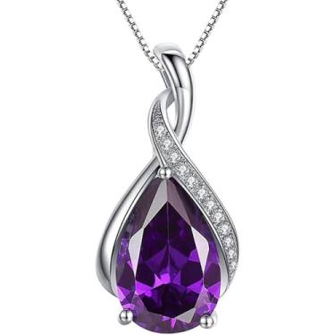 Imagem de Colar luxuoso com pingente brilhante para festa de casamento, joias femininas de noivado, 40cm 5cm, Metal, Zircônia cúbica