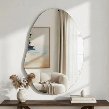 Imagem de Espelho decorativo de parede orgânico sala e banheiro com super acabam