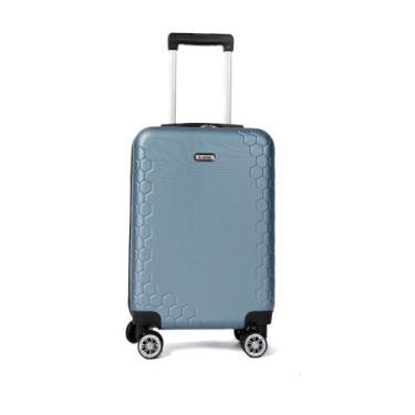 Imagem de Mala Tonin Hexagon Rígida Bordo Pequena Azul Metalizado, Único, Azul