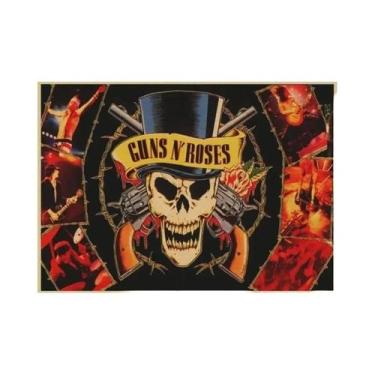 Imagem de Pôster Vintage Guns N' Roses, Pintura Em Tela De Álbum De Música De Ba