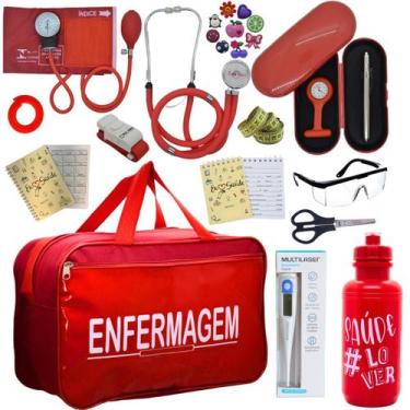 Imagem de Kit Enfermagem Top Cores Premium Completo Estagio Estetoscopio Aparelh