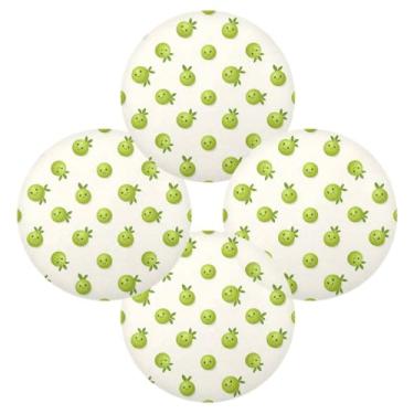 Imagem de Wassud Jogo americano conjunto de 4 tapetes redondos de frutas verdes para cozinha e jantar tapetes laváveis resistentes ao calor decoração de mesa 39 cm