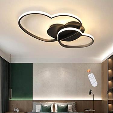 Imagem de Luminária de teto LED moderna em formato de coração para crianças, com controle remoto e intensidade regulável, ideal para quartos de meninos e meninas, salas de estar e ambientes internos.