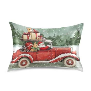 Imagem de Blueangle Fronha de cetim de carro vermelho vintage para cabelo e pele fronha de seda, tamanho padrão (50,8 x 66 cm) - fronhas de cetim com fecho de envelope (942)