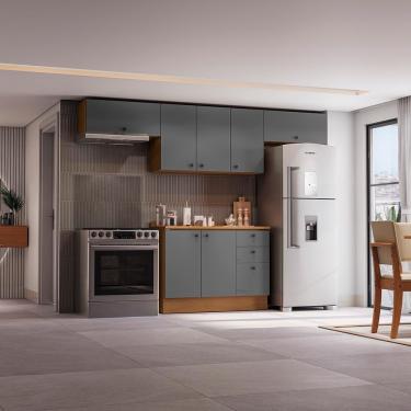 Imagem de Armário De Cozinha Completa 280cm Canela/cinza Sagrado Pixel Kappesberg