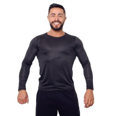 Imagem de Camiseta Masculina Proteção UV50+ Blusa Manga Longa Dry Segunda Pele -