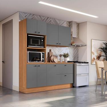 Imagem de Armário De Cozinha Compacta Torre Quente 190cm Canela/cinza Sagrado Pixel Kappesberg