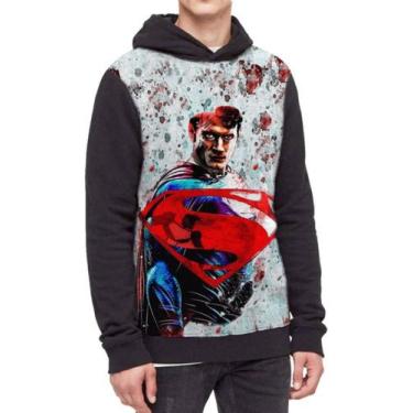 Imagem de Moletom Com Capuz Superman Liga Da Justiça Ref:371, Preto, G