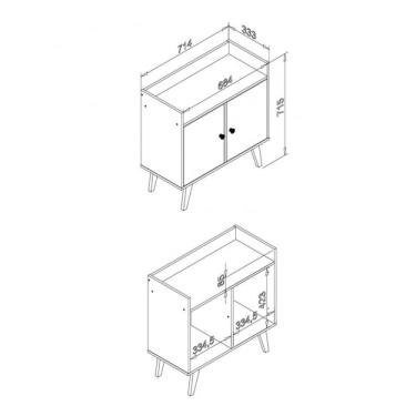 Imagem de Aparador 2 Portas Rt 3112 Movelbento Rústico/off White