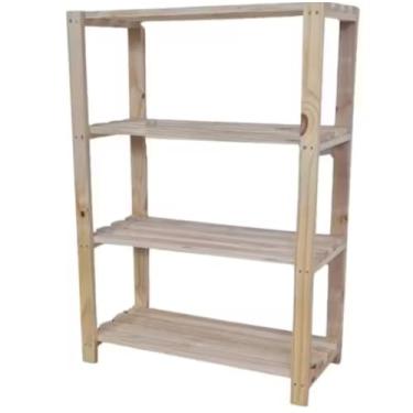 Imagem de Estante Com 4 Prateleiras De Madeira Moderna Pinus 100x70