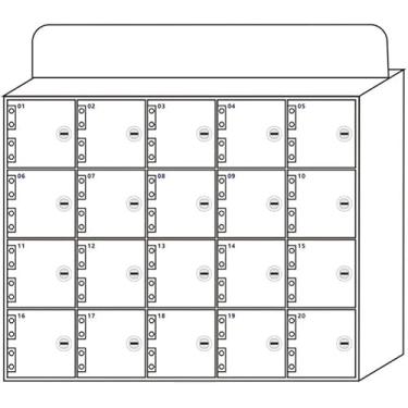Imagem de 6/9/12/15/20/25/30/40/50/60 Slots Armazenamento De Celular Branco Acrílico Múltiplos Slots Armário De Celular Caixa Com Fechadura Com Fechaduras E Chaves, White, 20