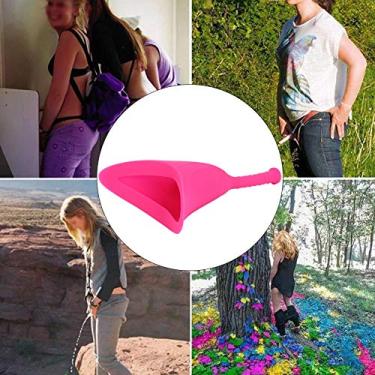 Imagem de SPYMINNPOO Mulher Em pé Funil de Toalete Portátil para Acampamento de Emergência de Viagem, Funil de Mictório Feminino, Mictório de Silicone Roxo Rosa (Rosa)