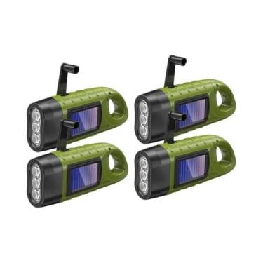 Imagem de Lanterna Mini LED Solar Com Manivela Super Brilhante Para Emergências 