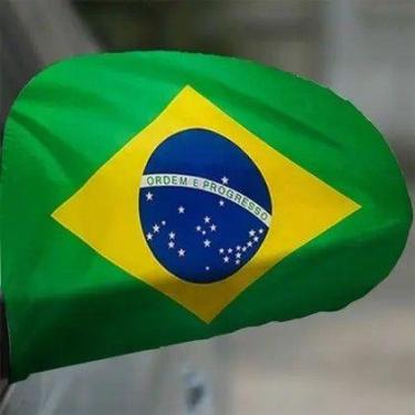 Imagem de Bandeira Retrovisor Brasil Par  Capa Universal Ajustável Quantidade:1 