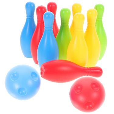 Imagem de Totority Conjunto de boliche infantil, com 10 bolas de boliche e 2 bolas, conjunto de jogos educativos para ambientes internos e externos para crianças de 3, 4, 5 a 12 anos