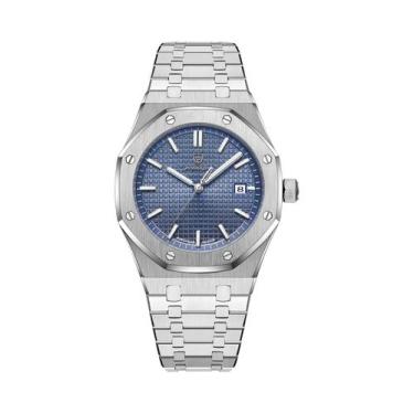 Imagem de Relógio De Quartzo Quadrado Masculino Em Aço Inoxidável À Prova d'Água