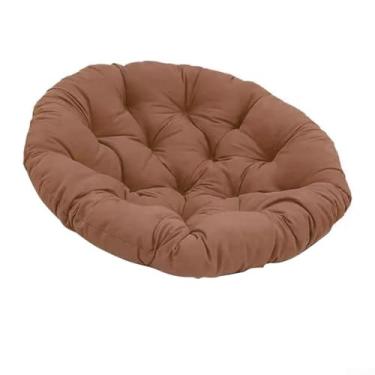 Imagem de Cadeira suspensa de poliéster 60 x 60 cm com enchimento de algodão PP para pátio, cadeira de balanço interna, alívio de pressão e design respirável em estilo redondo confortável (E)