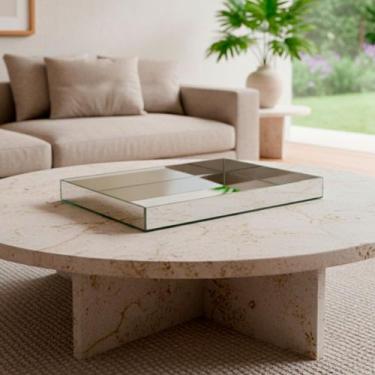 Imagem de Bandeja Espelhada De Mesa Para Sala Jantar Bebidas Bar 30x40 - REI DOS