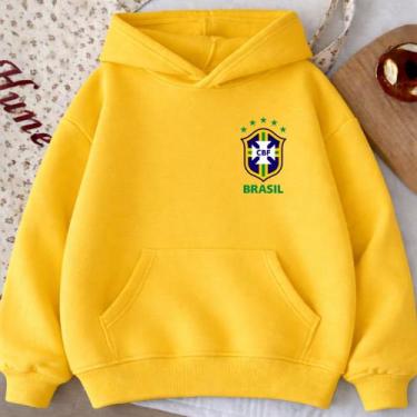 Imagem de Moletom Canguru Adulto Escudo Brasil 1002 Blusa De Frio Casaco Unissex