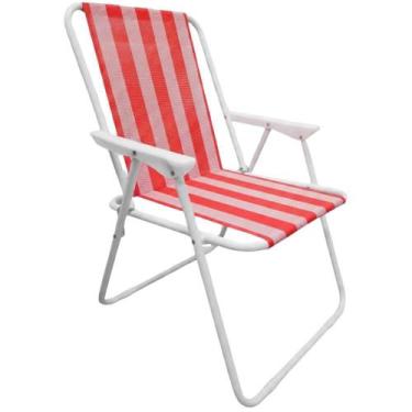Imagem de Cadeira de Praia Alta Dobrável com 3 Molas Reforçadas até 110 Kg ZELT 