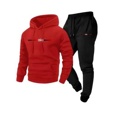 Imagem de Conjunto De Moletom Masculino Com Capuz De Lã Para Primavera - Moletom