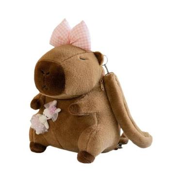 Imagem de Mochila De Pelúcia Infantil De Capivara Fofa, Bolsa De Ombro Divertida