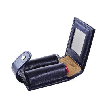 Imagem de Porta Batom Duplo LIP em Couro Galvani, Azul