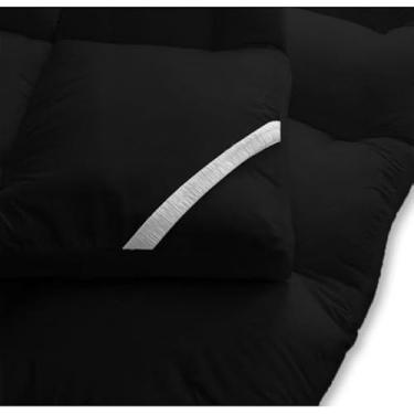 Imagem de Pillow top cama solteiro, casal, Queen e king box protetor de colchão macio toque (preto,Casal)