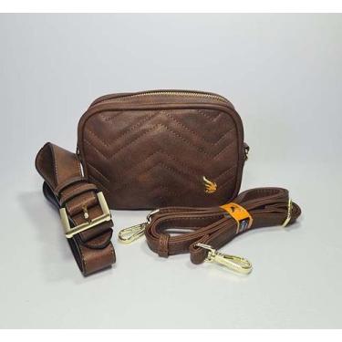Imagem de Bolsa feminina transversal e pochete - golden fenix, Café, P