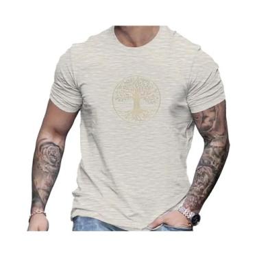 Imagem de Camiseta Esportiva Masculina De Verão Em Algodão Com Estampa De Pinhei