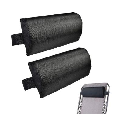 Imagem de Almofadas de espreguiçadeira para cabeça – Almofada reclinável para encosto de cabeça com alça elástica ajustável, almofada acolchoada macia removível para espreguiçadeira, cadeira reclinável dobrável