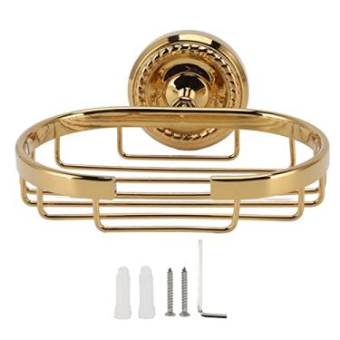 Imagem de Suporte de sabonete de metal montado na parede, cesto de sabonete antigo para banheiro, torção dourada, estrutura forte, cobre, aço inoxidável, equipamento prático de banho para