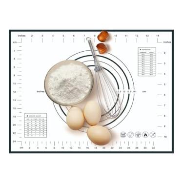 Imagem de Tapete de pastelaria – Suprimentos antiaderentes para assar 39 x 29 cm, tapete de silicone para crosta de torta | para cozinhar, cortar, biscoito, pão, forno, pizza, balcão de pizza, confeitaria
