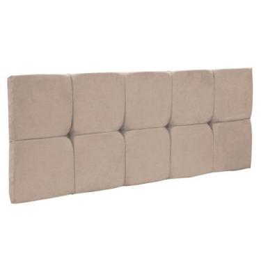 Imagem de Cabeceira Painel Nina para Cama Box Casal 160 cm Suede Bege - D'Rossi 