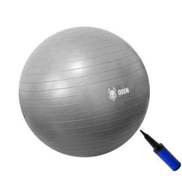 Imagem de Bola de Ginástica Suíça Yoga Pilates 75cm Odin Fit, Cinza