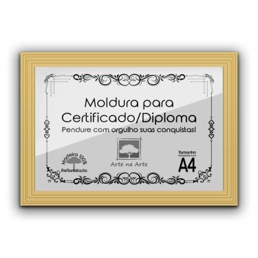 Imagem de 1 Certificado Diploma A4 Com Tela De Acetato E Mdf Titulos Moldura Marfim