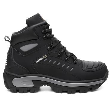 Imagem de Bota Motoqueira Masculina Couro Premium Refletivos Bico PVC Passador de Marcha-Masculino