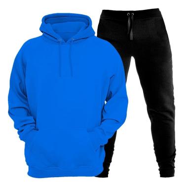 Imagem de Conjunto Moletom Plus Size Blusa Canguru e Calça Plus Size Liso Masculino Feminino-Unissex