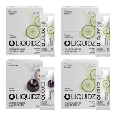 Imagem de LIQUIDZ® - Eletrólitos Zero Açúcar Jabuticaba|Limonada- 4Cx - 56 Sachês-Unissex