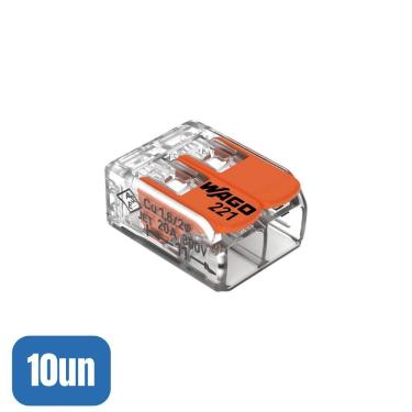 Imagem de 10 Conectores Emenda 2 Polos 221-412 - Wago