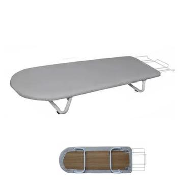 Imagem de Tabua Mesa Passar Roupa Portátil Dobrável Cama C/ Porta Ferro - Utilaç