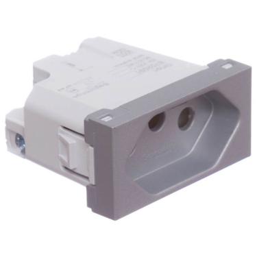 Imagem de Módulo Tomada 2 Pinos + Terra 20 Amperes 250 Volts Alumínio Orion S70203174 Schneider Modulo Tom