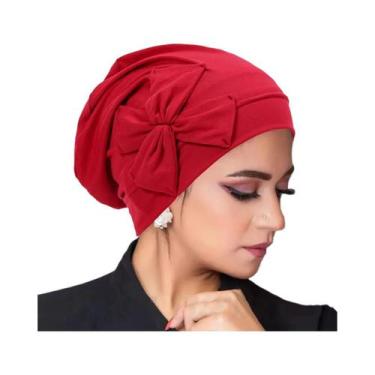 Imagem de Turbante Com Laço Para Mulheres Muçulmanas, Lenço De Cabeça, Touca Par